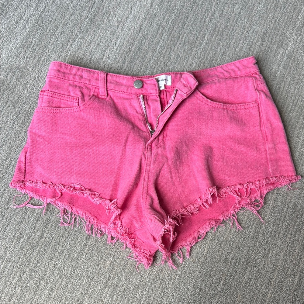 Pink Frayed Women's Shorts